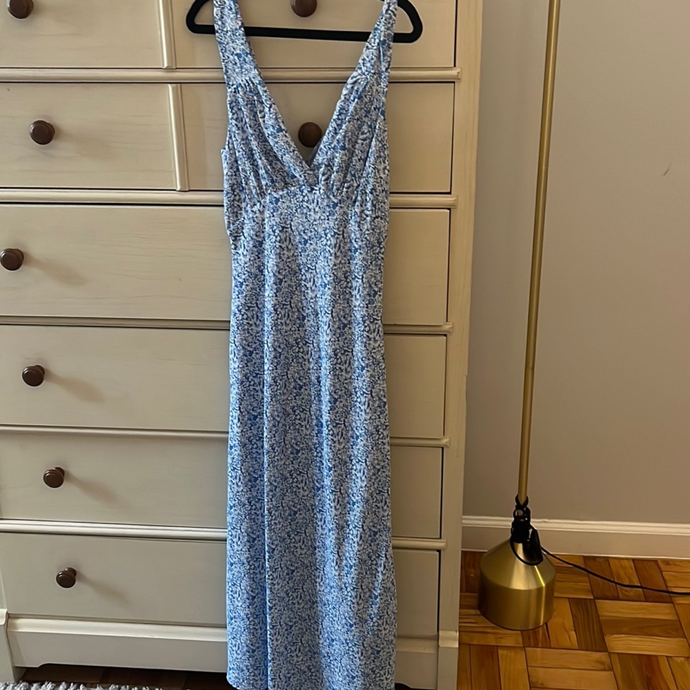 Petal & Pup Blue and White Floral Maxi Dress